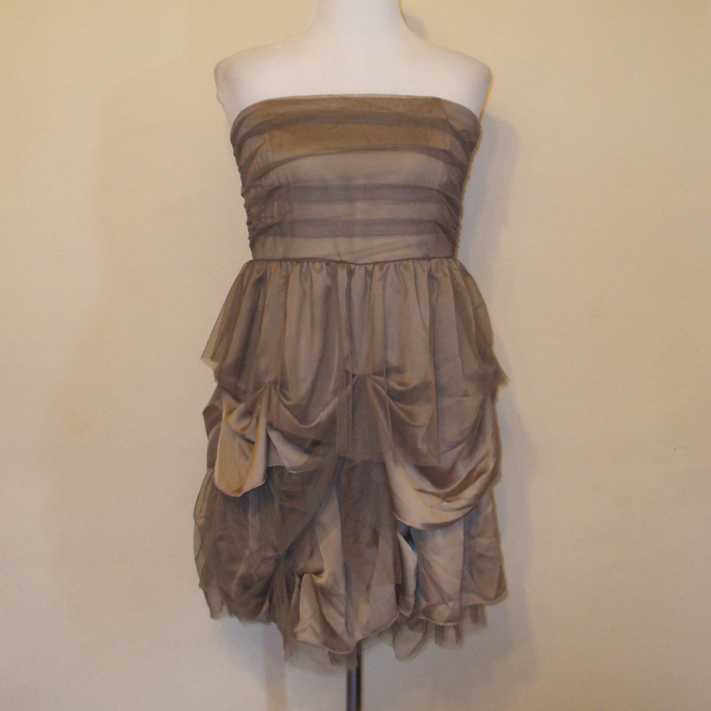 Miss Me Strapless Draped Tulle Party Dress